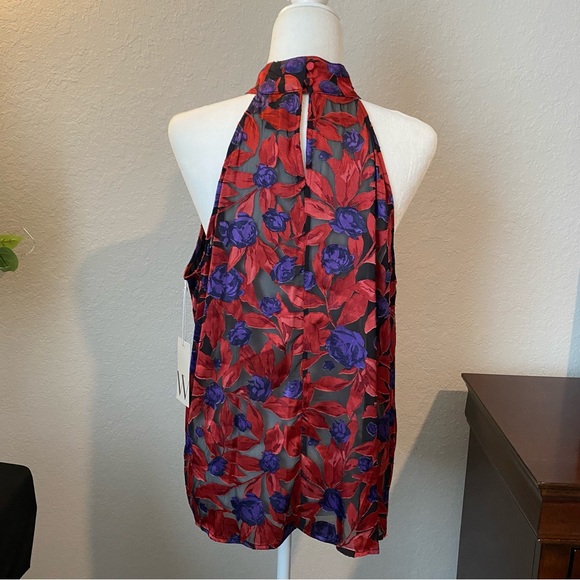Worthington Floral Halter Neck Top - Red and Purple - Picture 3 of 14